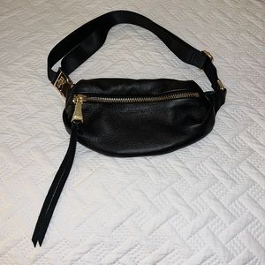 Black leather functional bum bag by Aimee Kestenberg